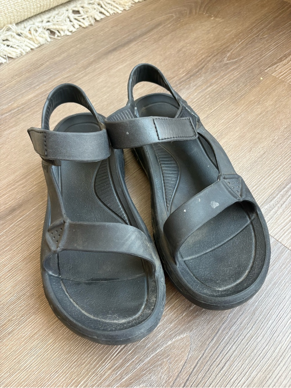 Teva Black Open-Toe Hook-and-Loop Sport Sandals